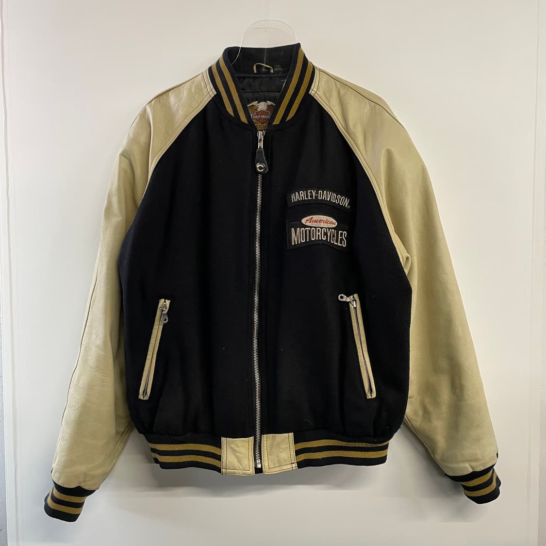 90s 할리데이비슨 가죽 바시티자켓 상품이미지2