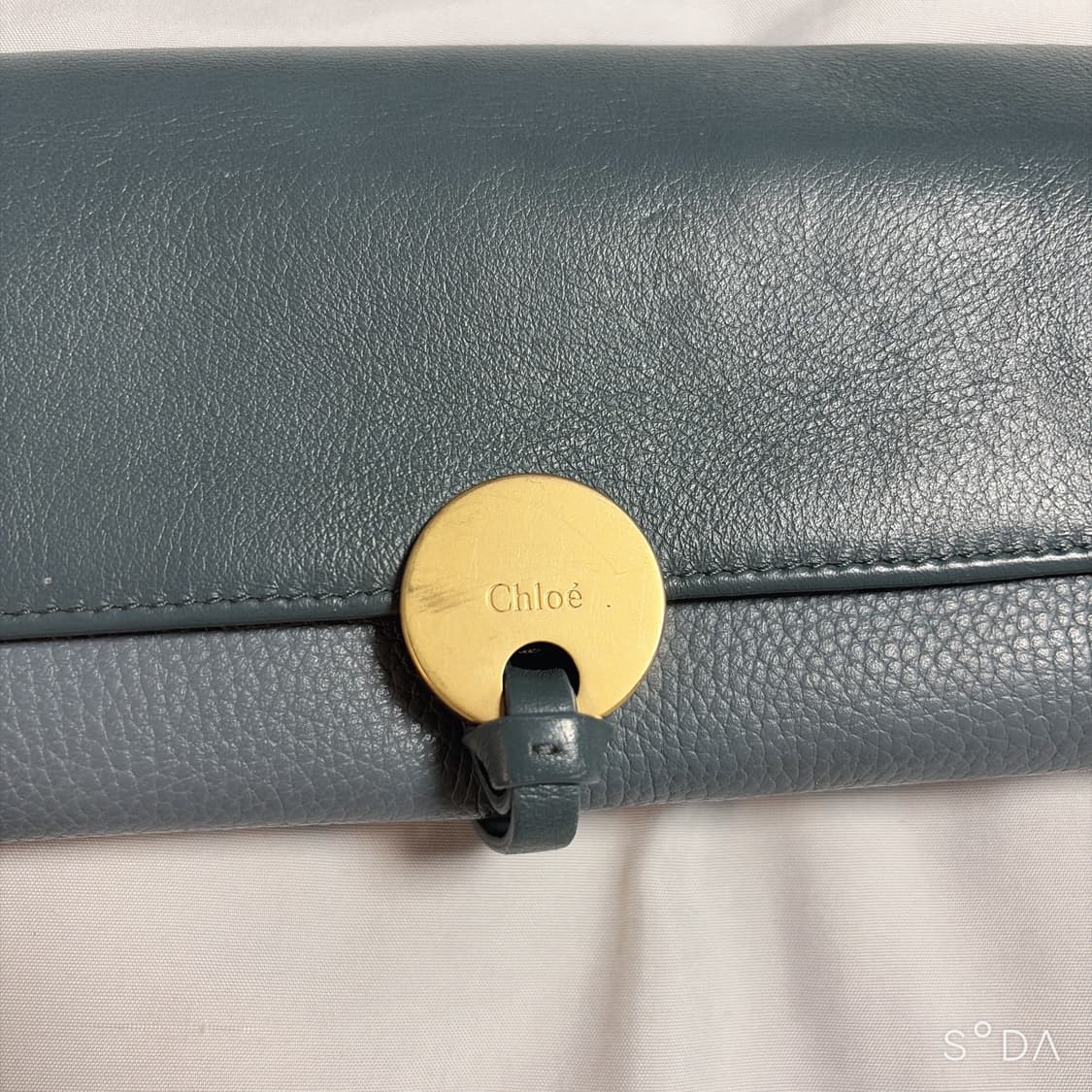 끌로에 장지갑 블루 그레이 레더 상품이미지2