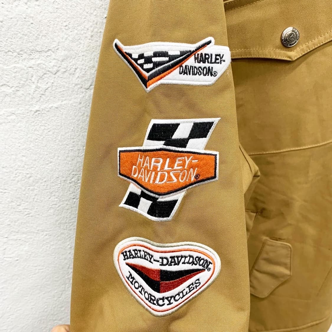 할리데이비슨 베이지 와펜 피그 자켓 상품이미지6