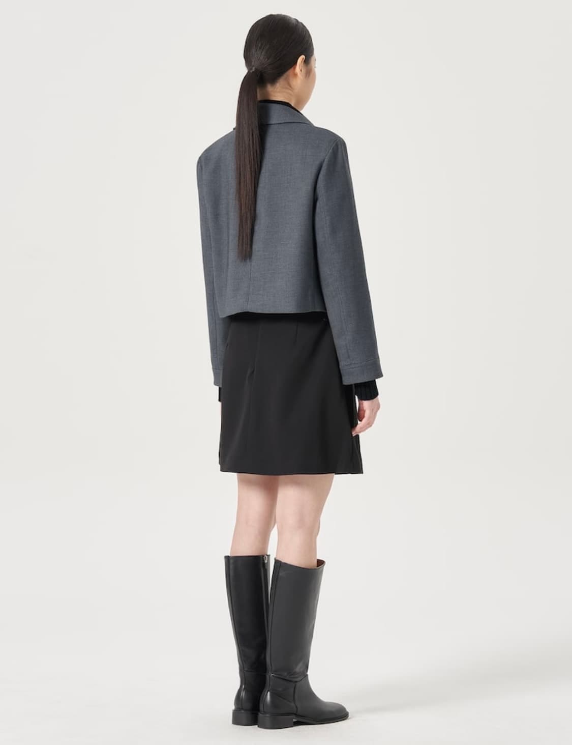 에잇세컨즈 크롭 집업 점퍼 그레이 80(xs) 상품이미지4