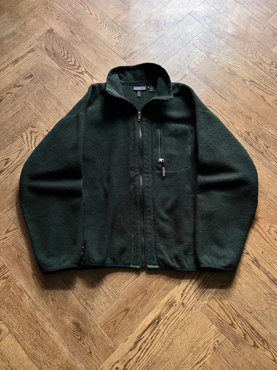 [XL]90's 파타고니아 Made in USA 레트로 그린 플리스 자켓 상품이미지1