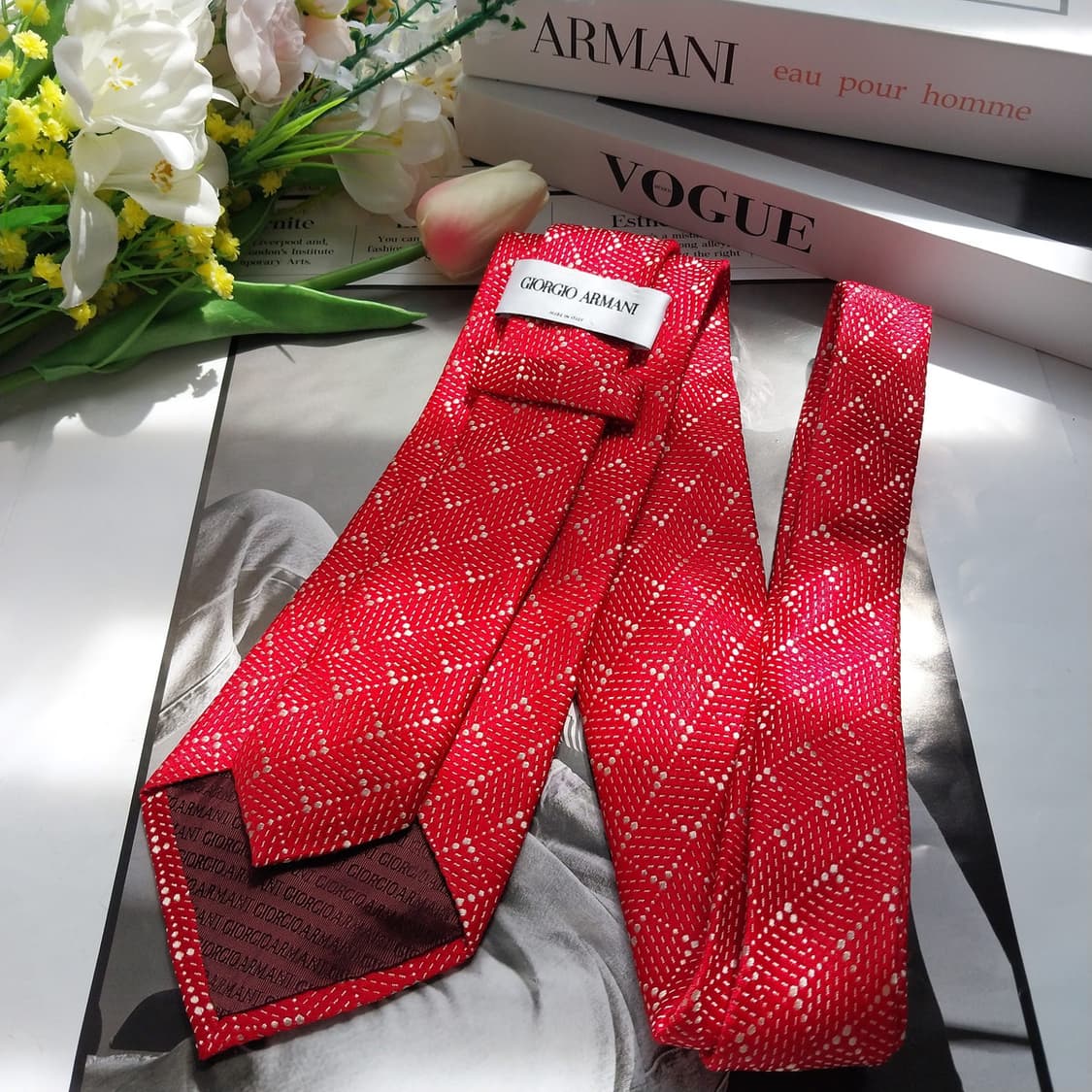 조르지오 아르마니 실크 블렌드 패턴 넥타이 9cm A등급 K785
 상품이미지6