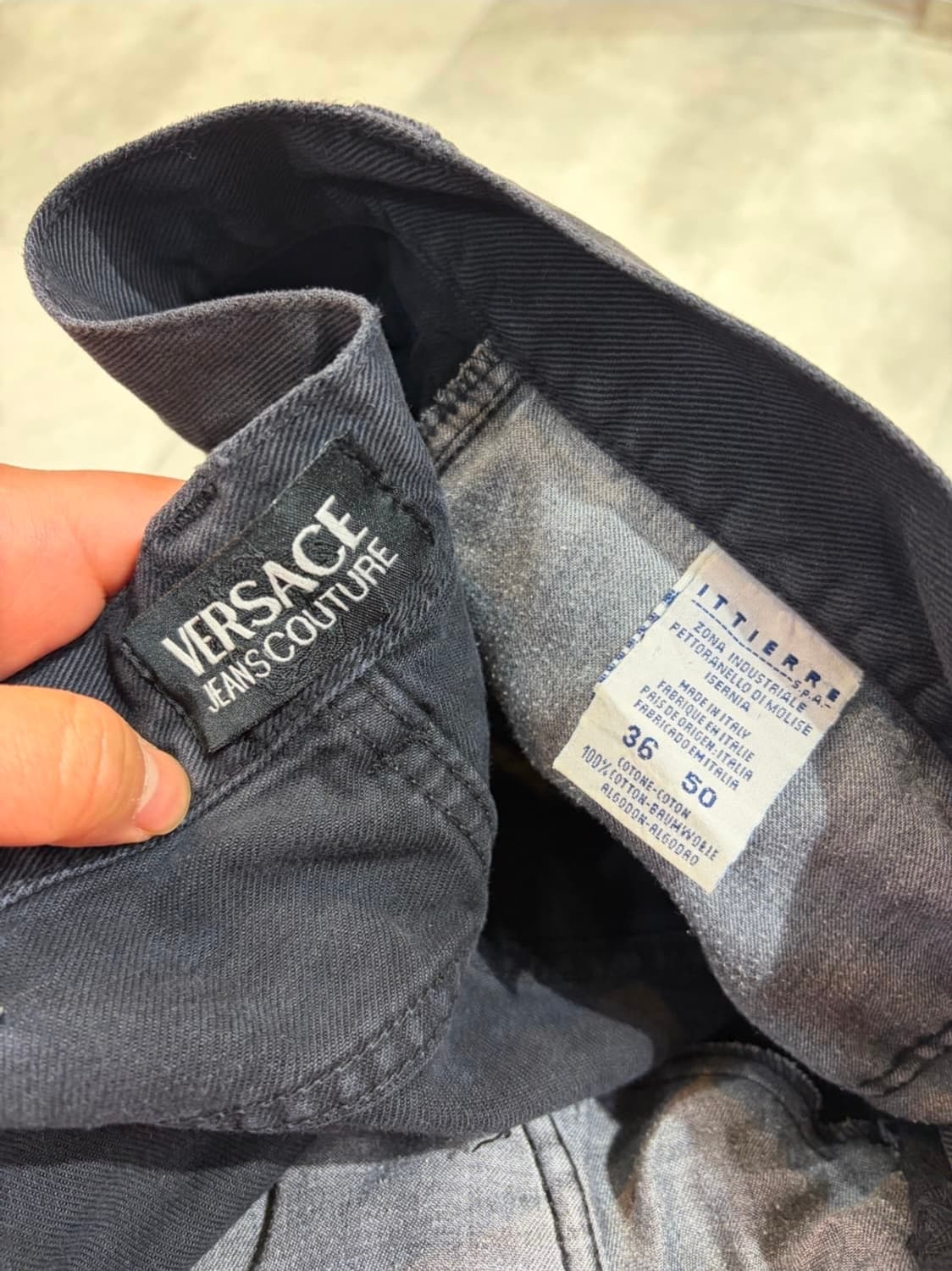 00s 베르사체 versace jeans couture 흑청 데님팬츠 상품이미지9