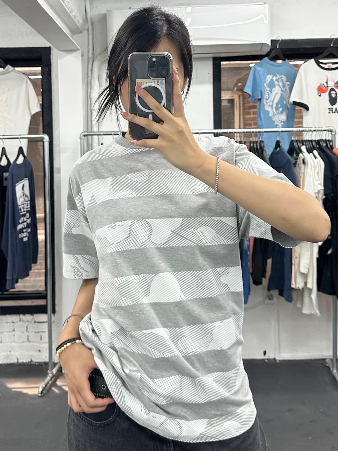 베이프 스트라이프 카모 티셔츠 상품이미지1