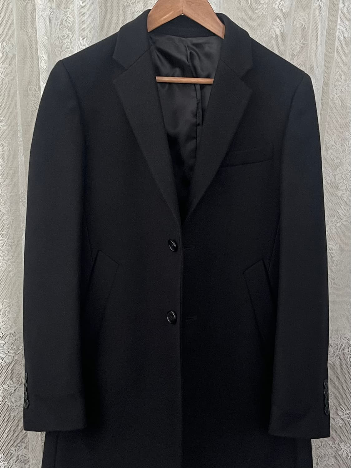 XS) 클럽모나코 캐시미어 블렌드 코트 블랙 상품이미지3