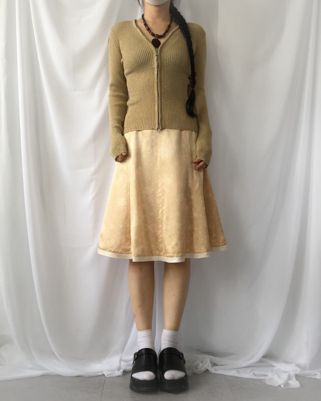 Glitter ribbed knit zip up 상품이미지5