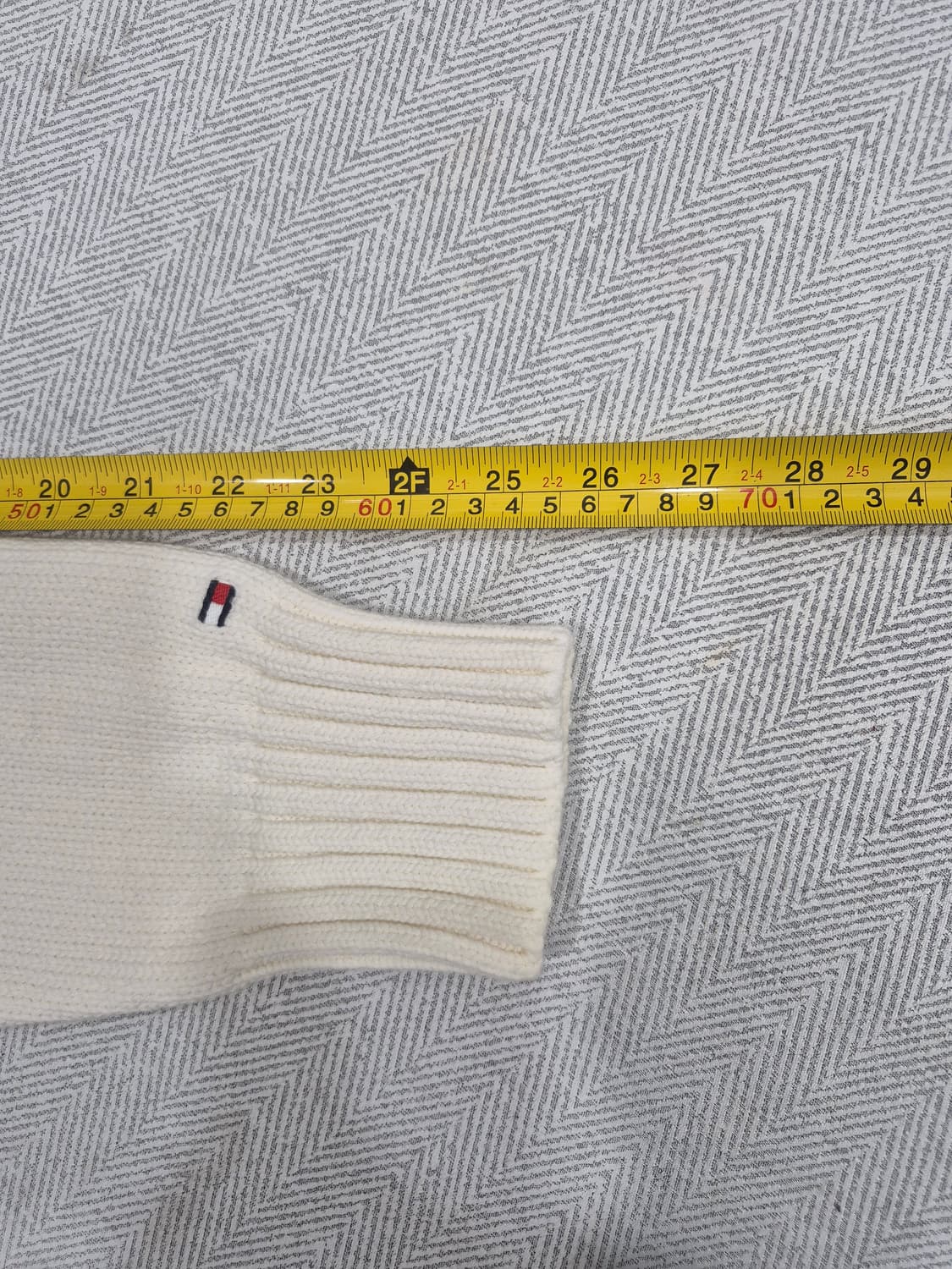 타미힐피거 니트 플래그 빅로고 포인트  울 스웨터 아이보리 남성 100 상품이미지8