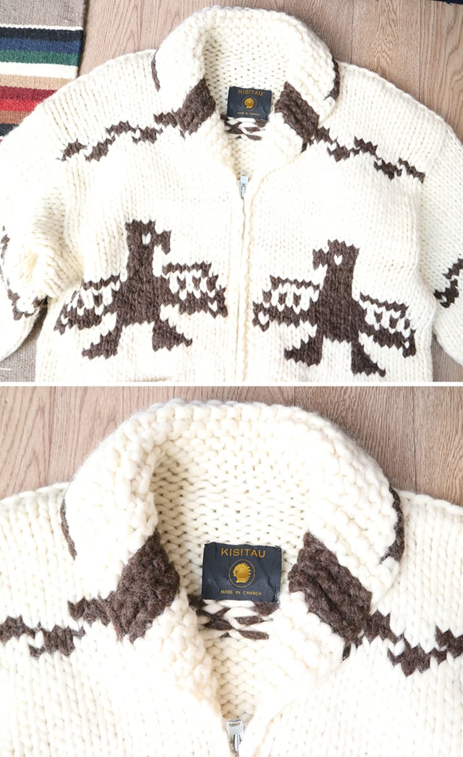 캐나다 핸드메이드 양모100% 인디언 코위찬 스웨터 cowichan

 상품이미지4