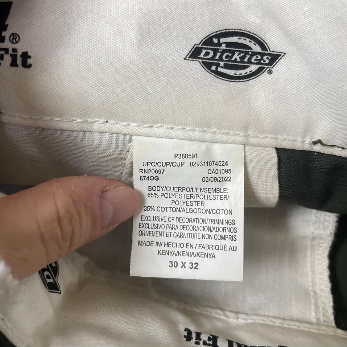 (30) 디키즈 874 오리지널핏 카키 워크 팬츠 상품이미지6