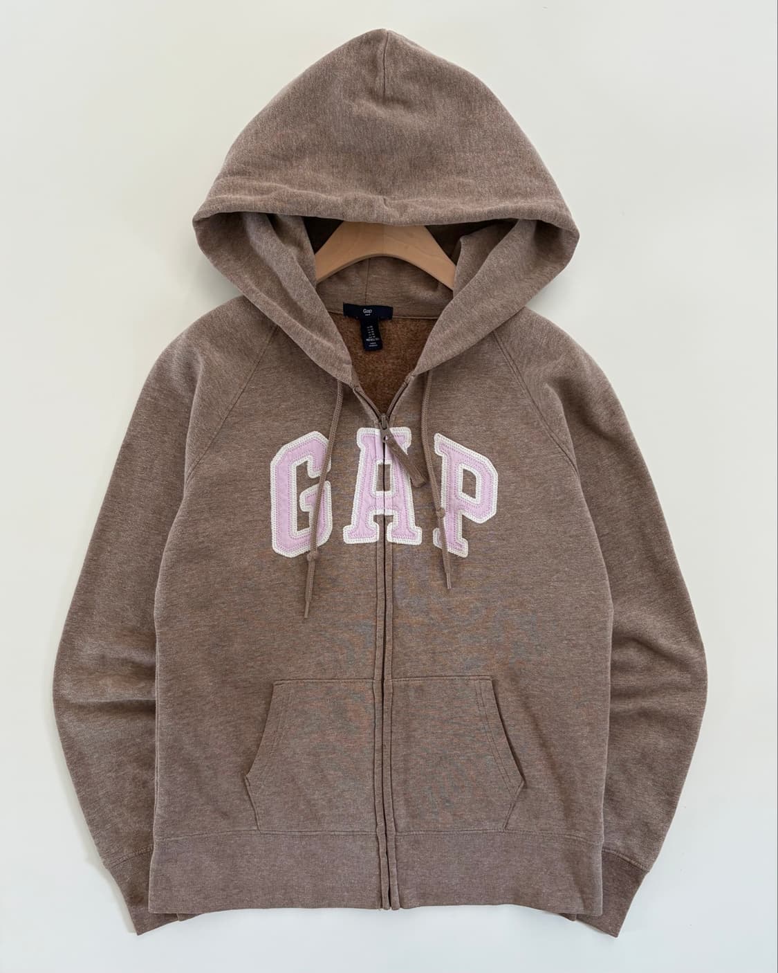 GAP 갭 핑크베이지 로고 코튼 후드집업 상품이미지1