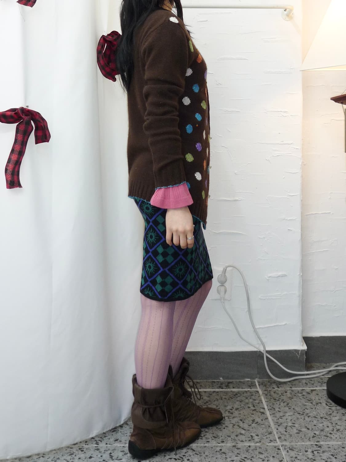 sweet polka knit cardigan 상품이미지4