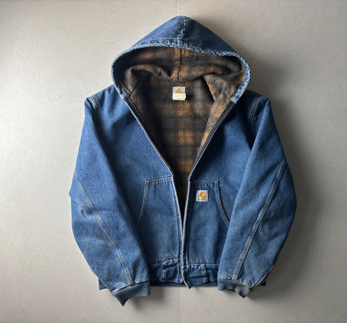 칼하트 체크 청 후드 자켓 상품이미지1