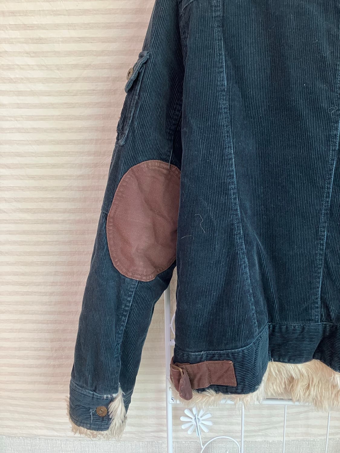 빈티지 네이비 벨벳 파우치 자켓 y2k 스트릿 갸루 펑키 일본빈티지511 상품이미지5