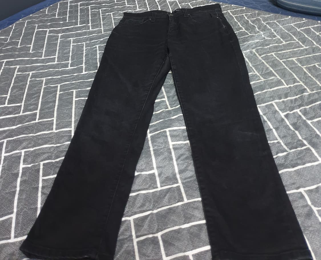 플랙 노이커츠 스판 릴렉스드 슬림 크롭 블랙진(33) 상품이미지1