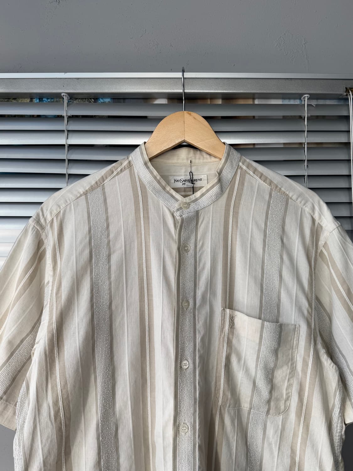 YSL 00-90s stripe non-collar 반팔셔츠 상품이미지2