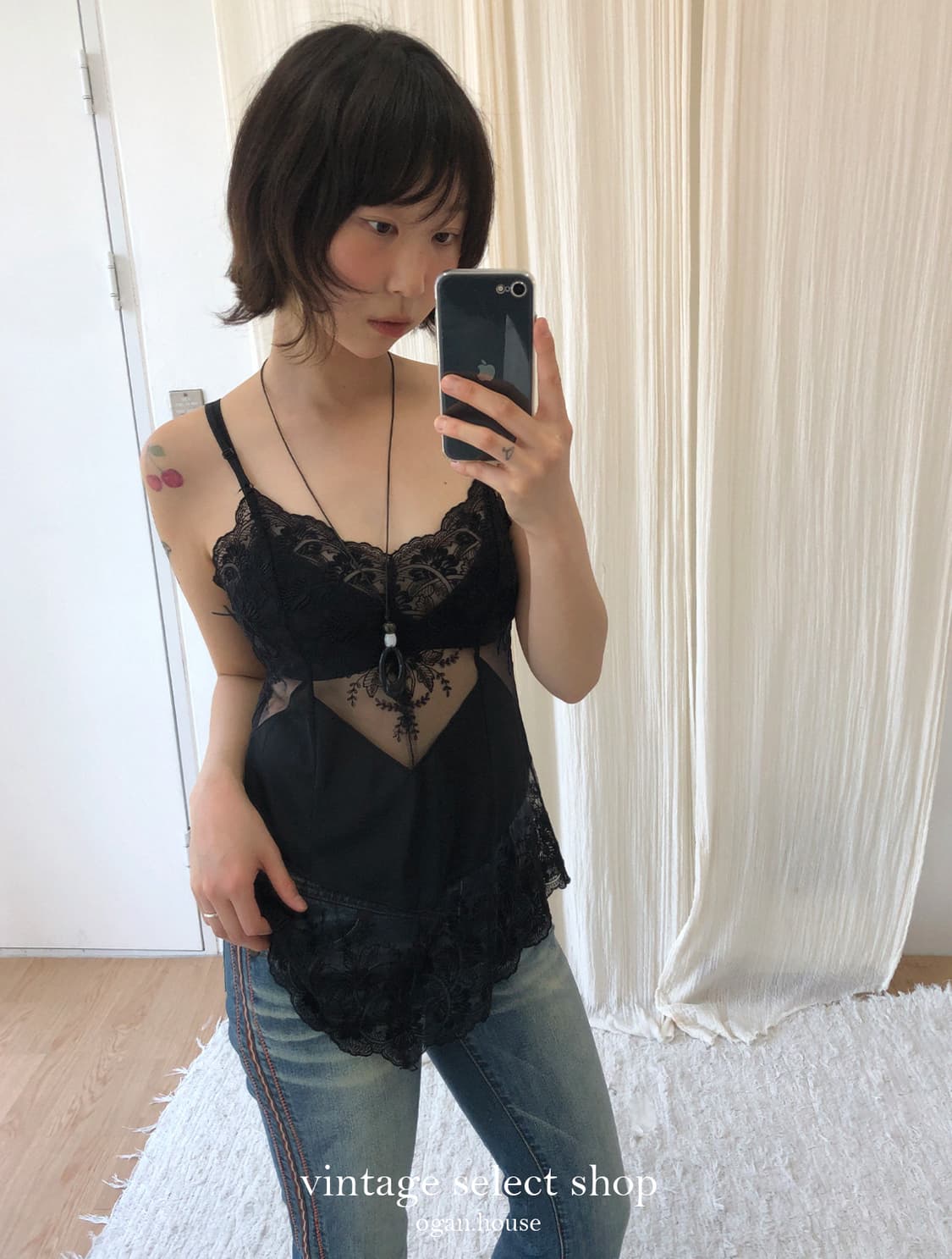 vintage lace slip camisole top 상품이미지1