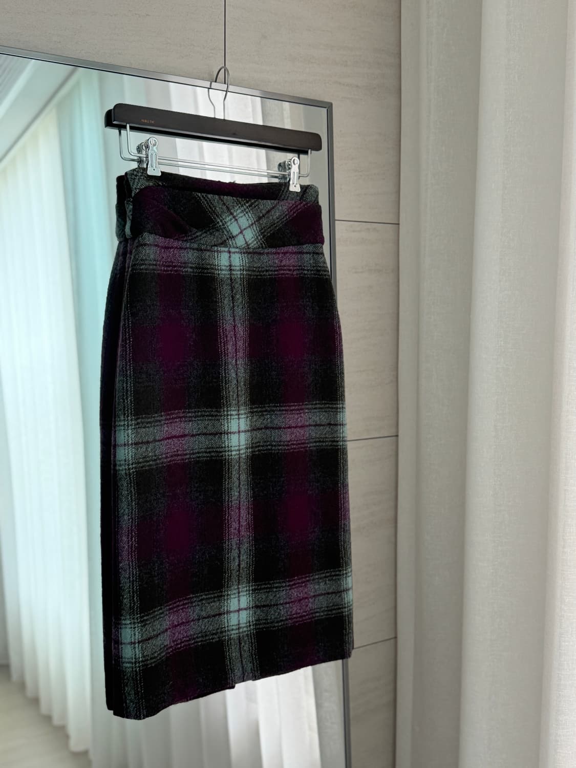 드리스반노튼(Dries Van Noten) 울 체크 미디스커트 (34) 상품이미지6