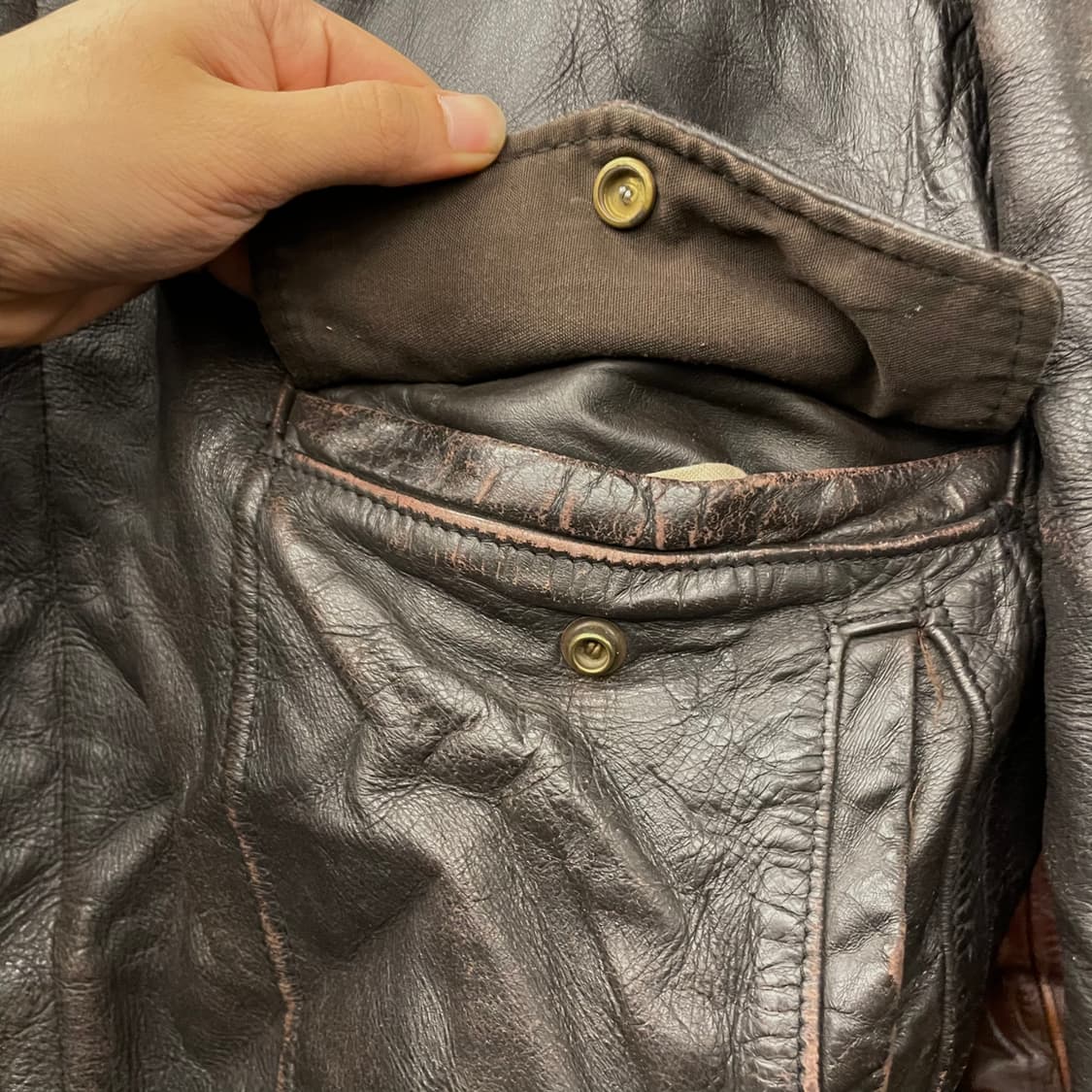 90s Schott 쇼트 made usa 오리지널 a2 레더 소가죽 자켓 상품이미지6