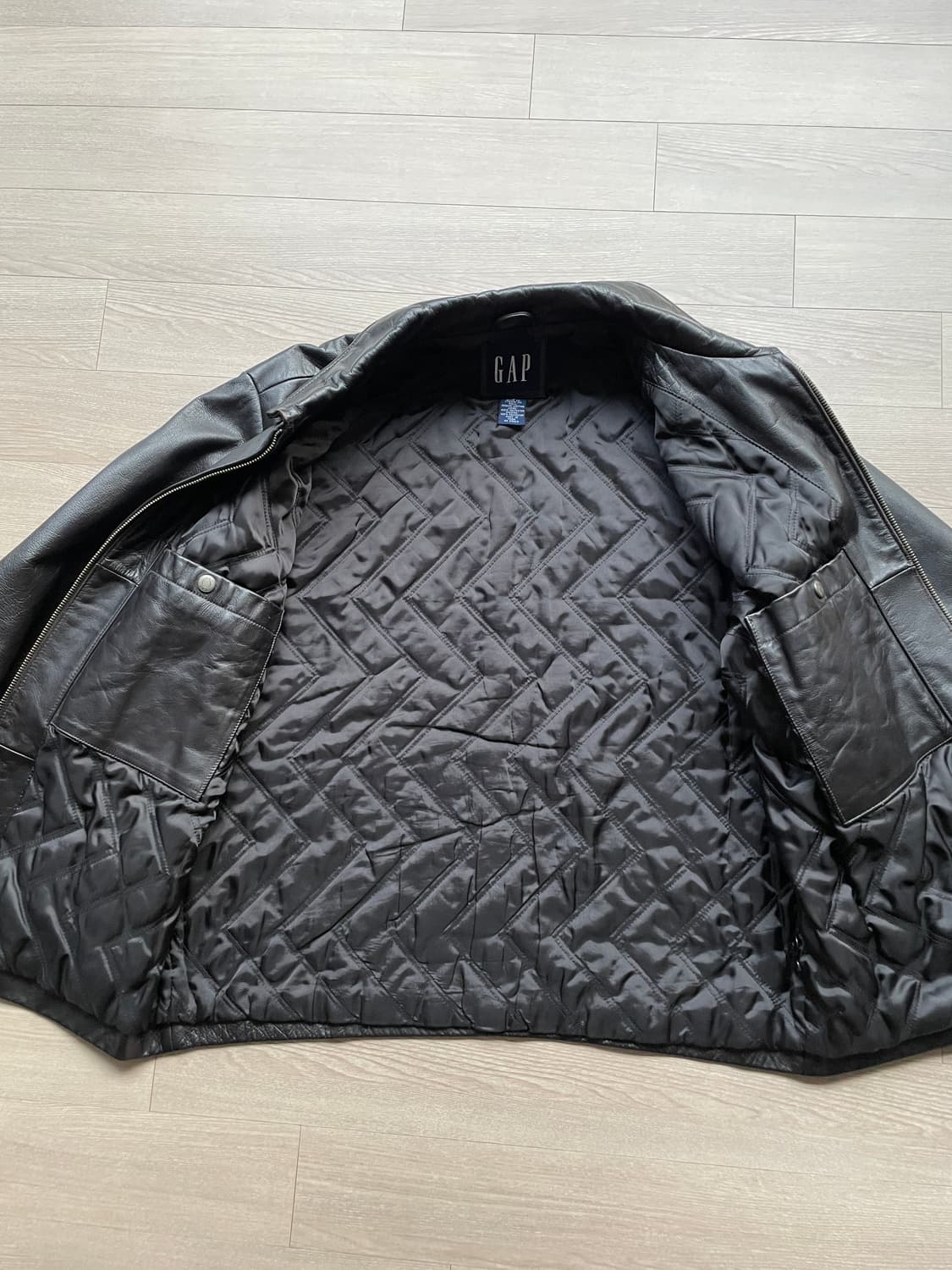 90s 올드갭 레더 자켓 블랙 상품이미지8