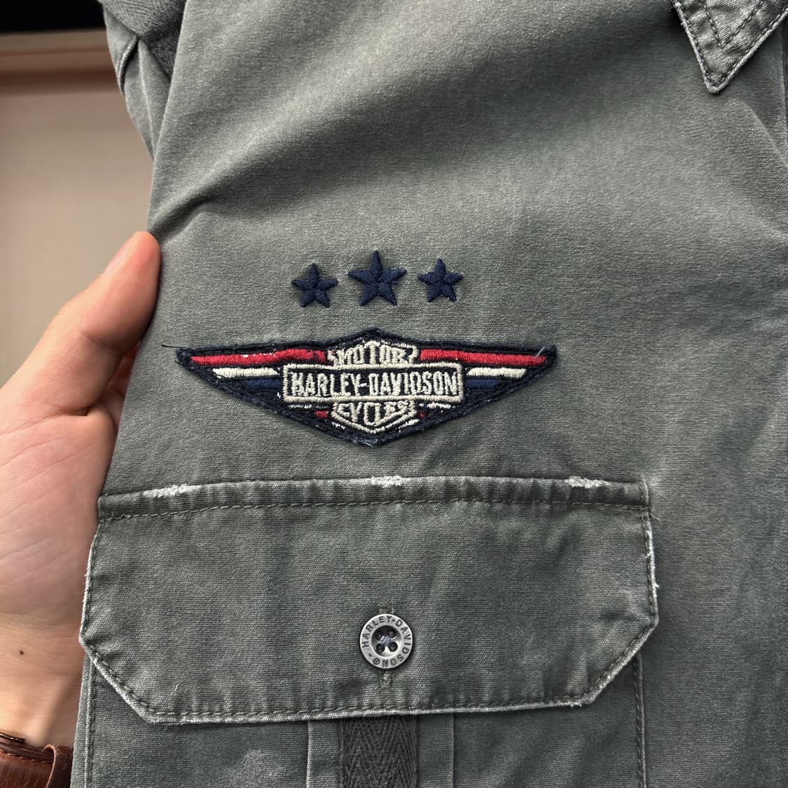 할리데이비슨 밀리터리 모티브 플랩포켓 헤비코튼 필드셔츠 N1183 상품이미지6
