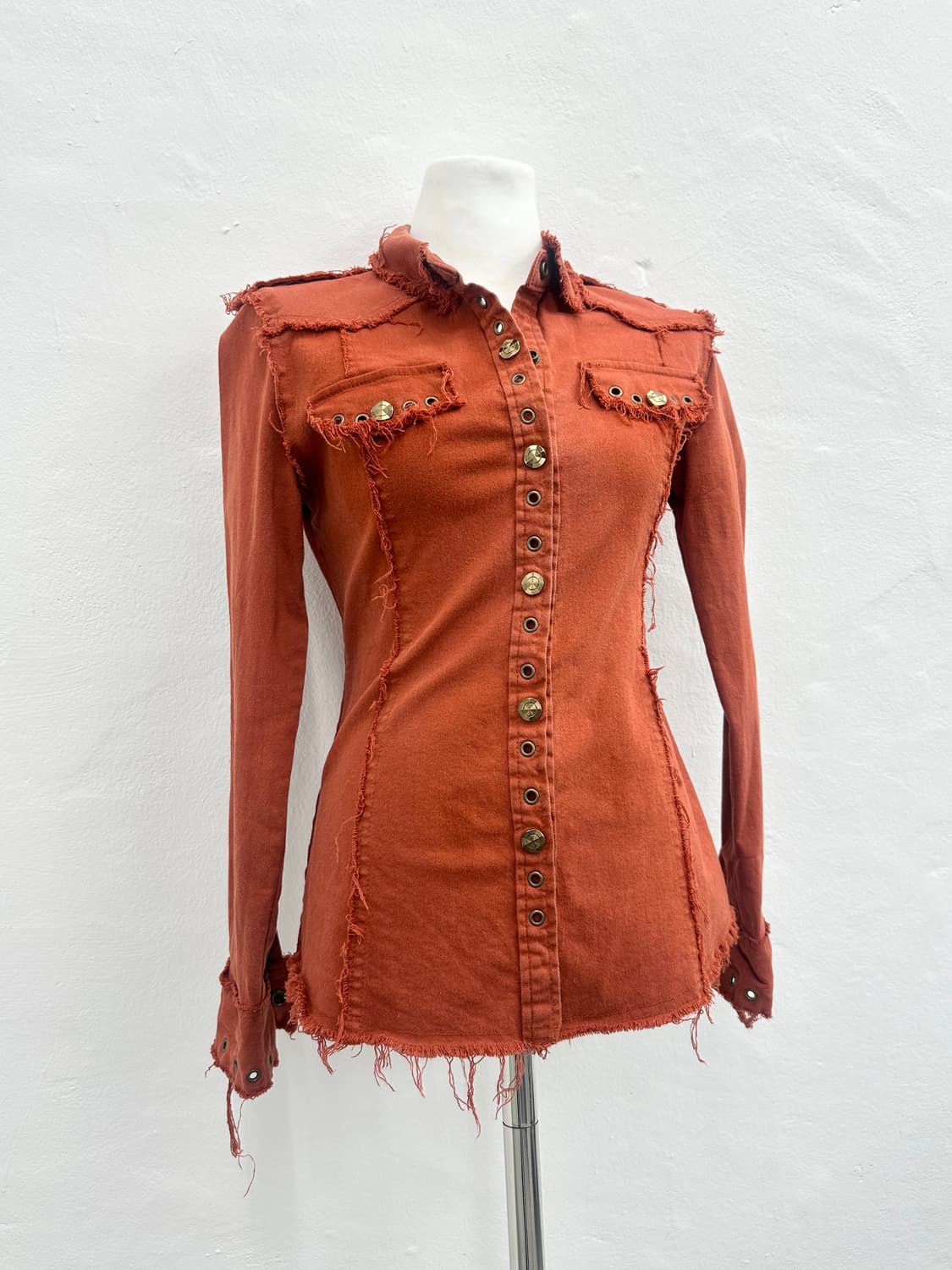 Fringe eyelet detail shirts  상품이미지1