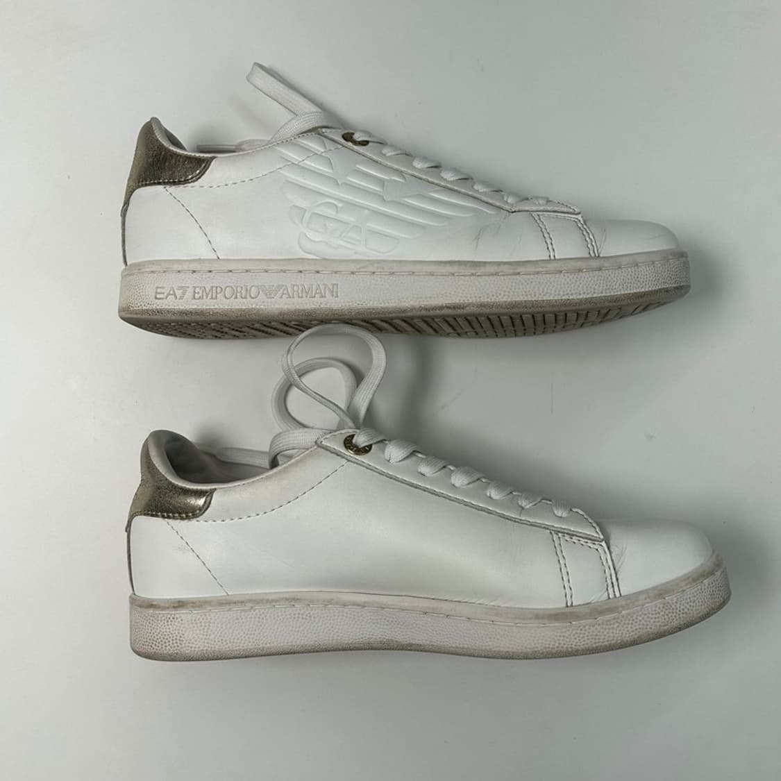 엠포리오 아르마니 EA7 이글 로고 레더 스니커즈 화이트 실버 235 상품이미지3