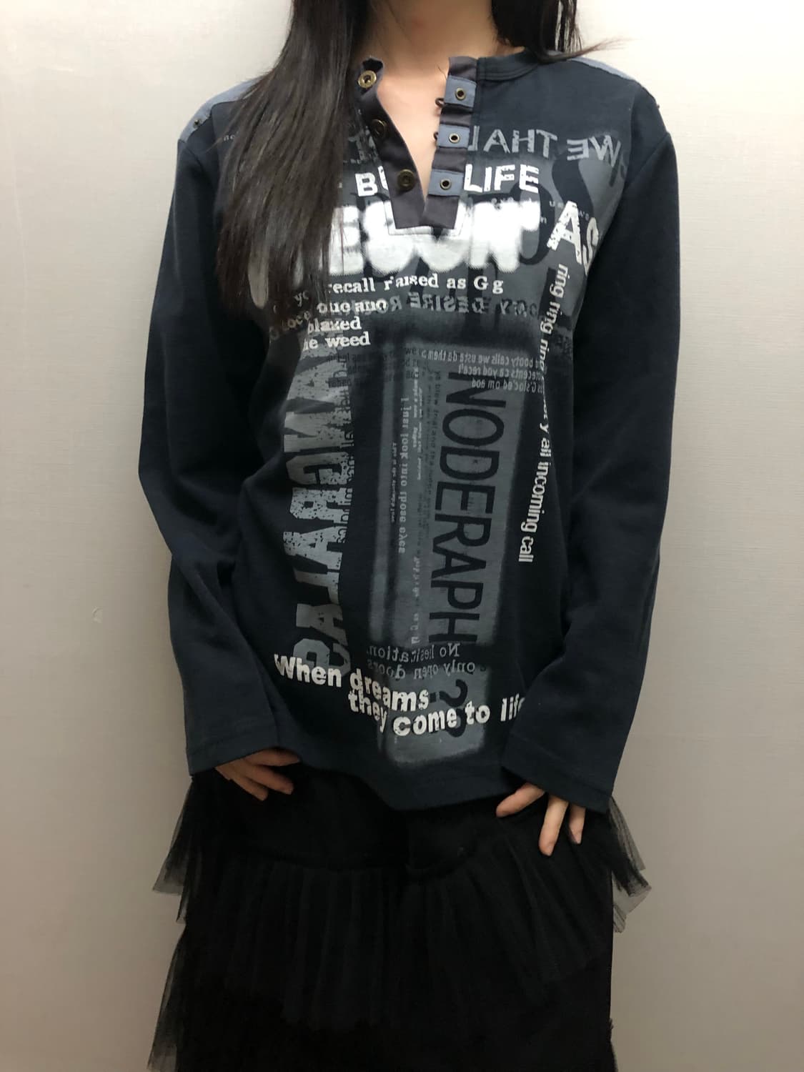 빈티지 네이비 와투케 롱 슬리브 상품이미지2