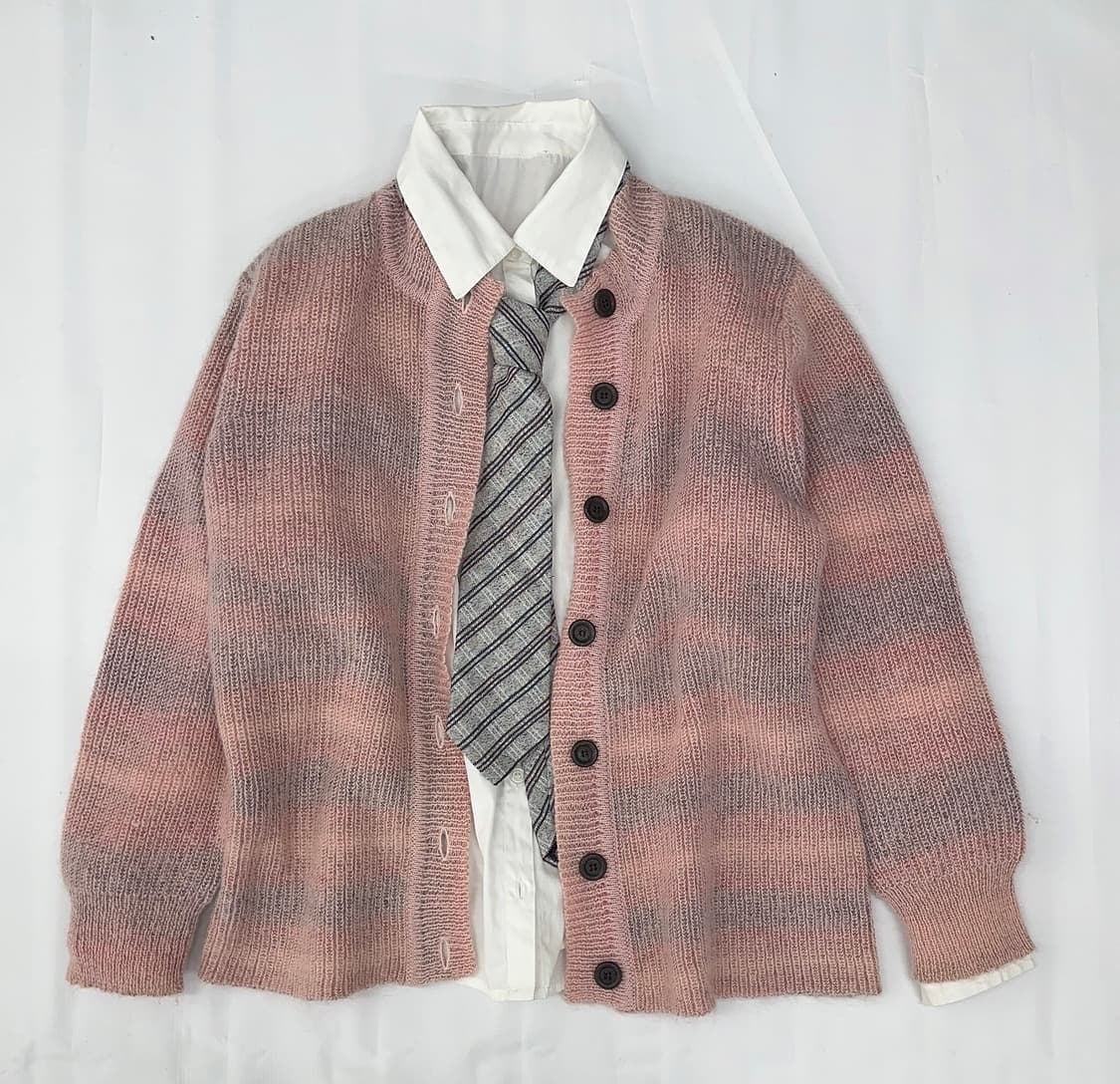 🎀하구미의 교복 코디세트🎀 가디건 미디 스커트 넥타이 고갸루 데코라 상품이미지2