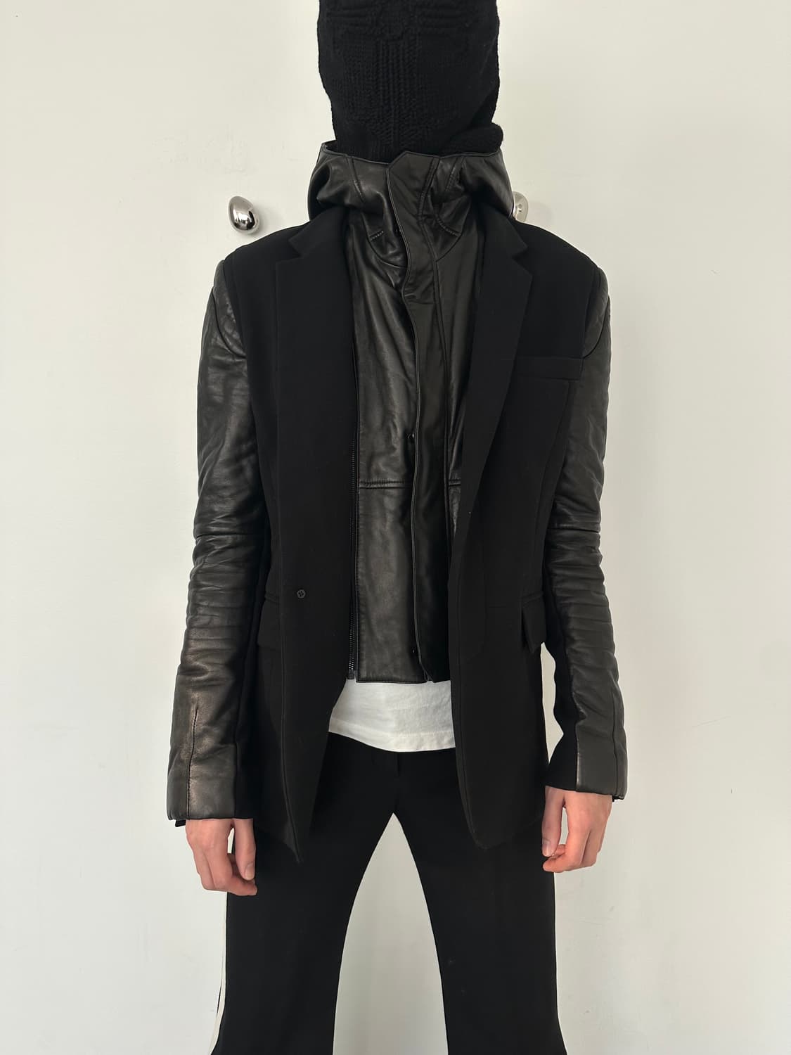 준지 아카이브 램스킨 레더 후드 자켓 상품이미지1