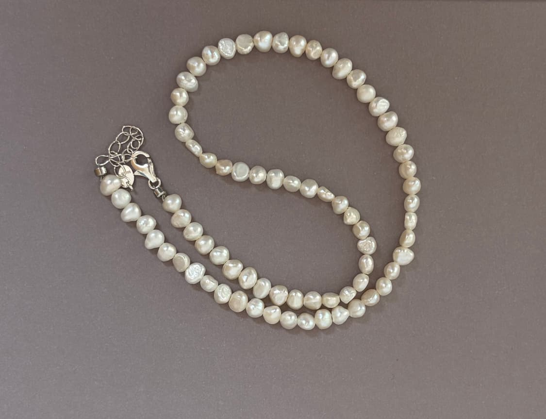 내추럴 펄 네크리스 진주 목걸이 925실버 상품이미지1