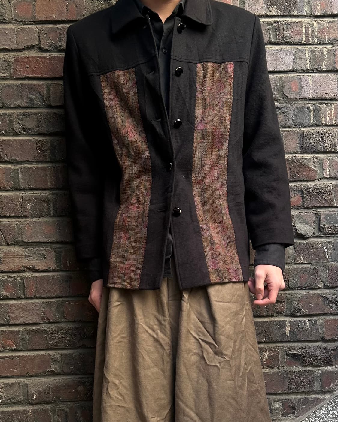 2000s JPN 니혼진 오리엔탈 블랙 셔츠자켓 상품이미지1