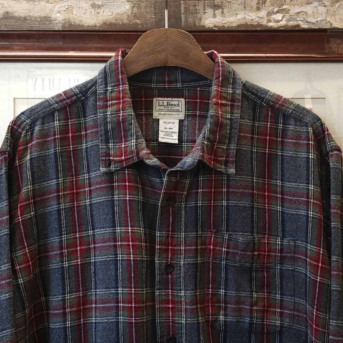 90s 엘엘빈 체크셔츠 플란넬 셔츠 헤비코튼 워크셔츠 아메리칸 체크 xl 상품이미지4
