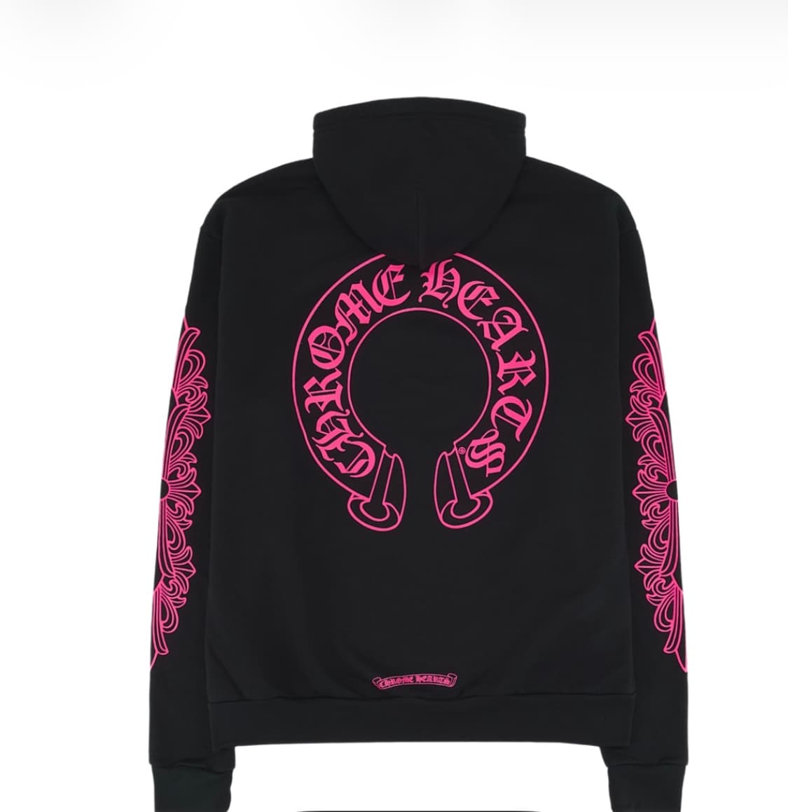 크롬하츠 홀스슈 플로랄 플리스 집업 후드 블랙 핑크 상품이미지1