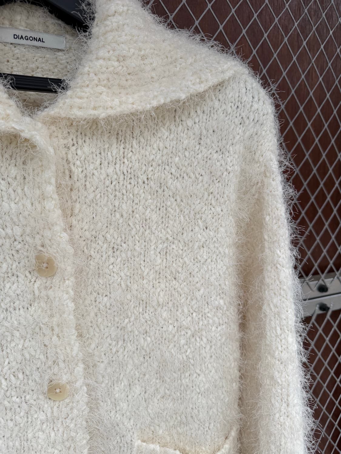 다이애그널 세일러 퍼 니트 가디건 상품이미지5