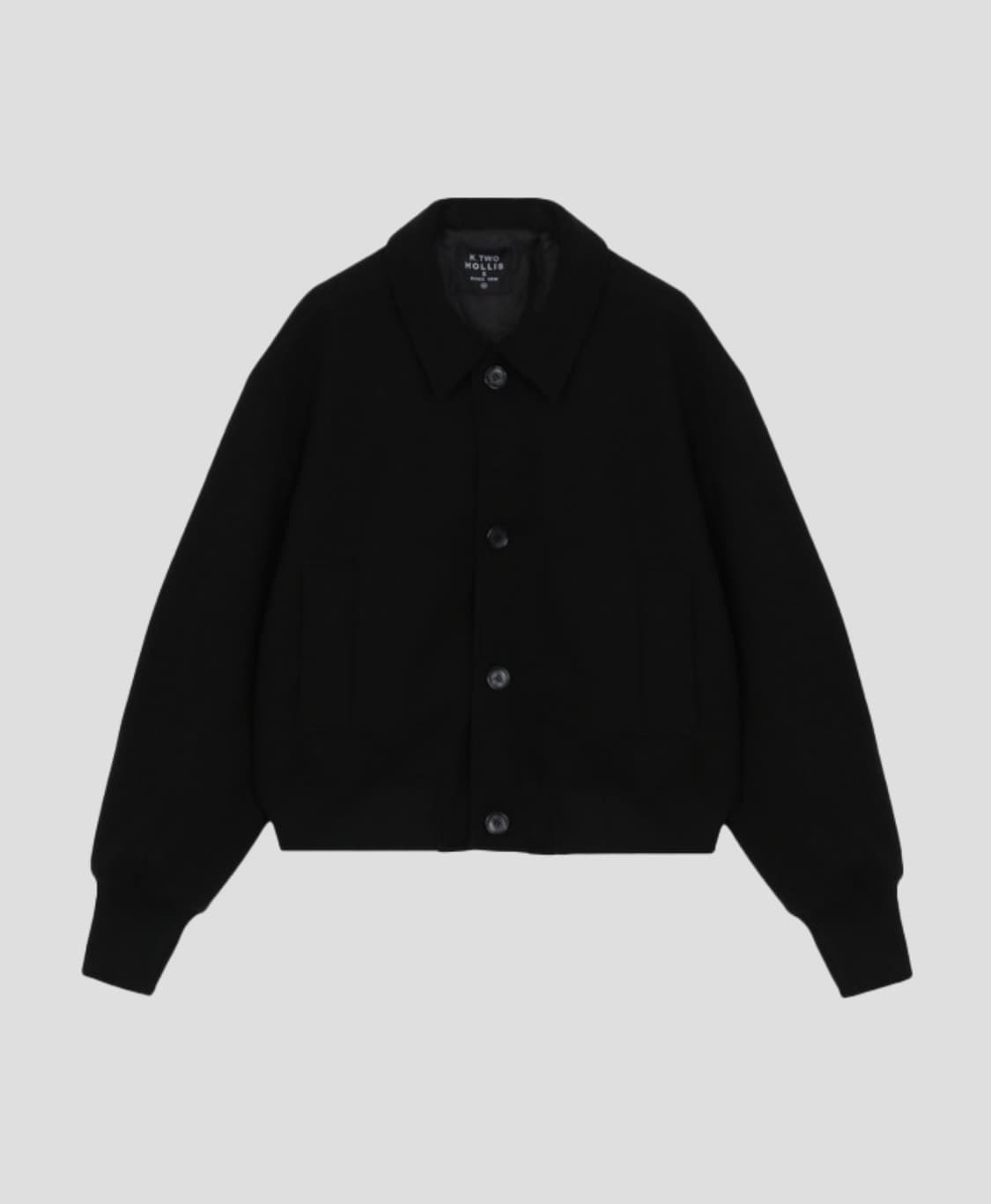 홀리스 바시티 크롭 자켓 black 상품이미지5