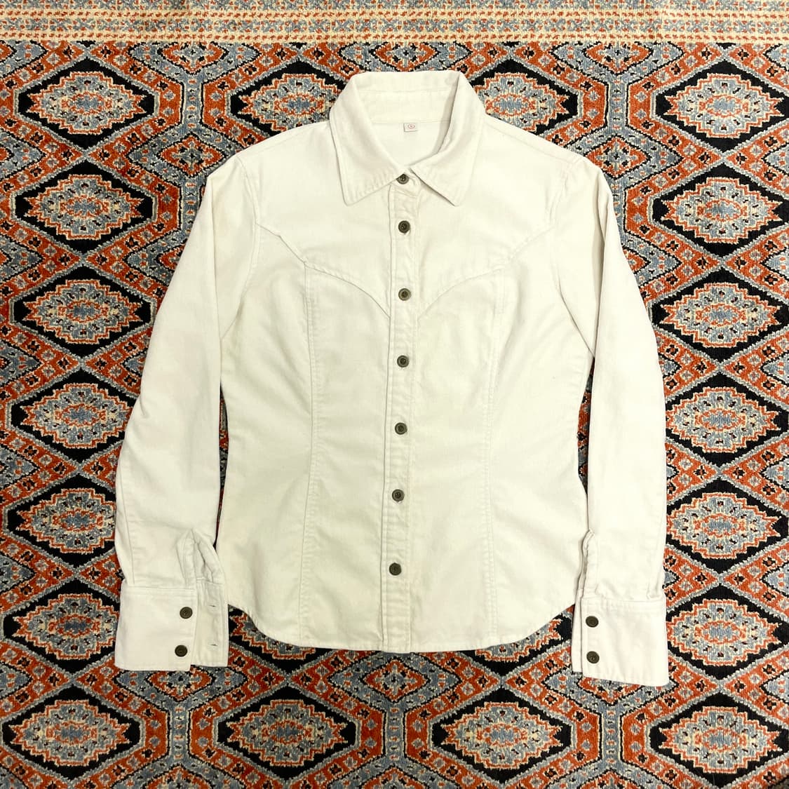 일본 유니클로 아이보리 웨스턴 셔츠 여성S 상품이미지1