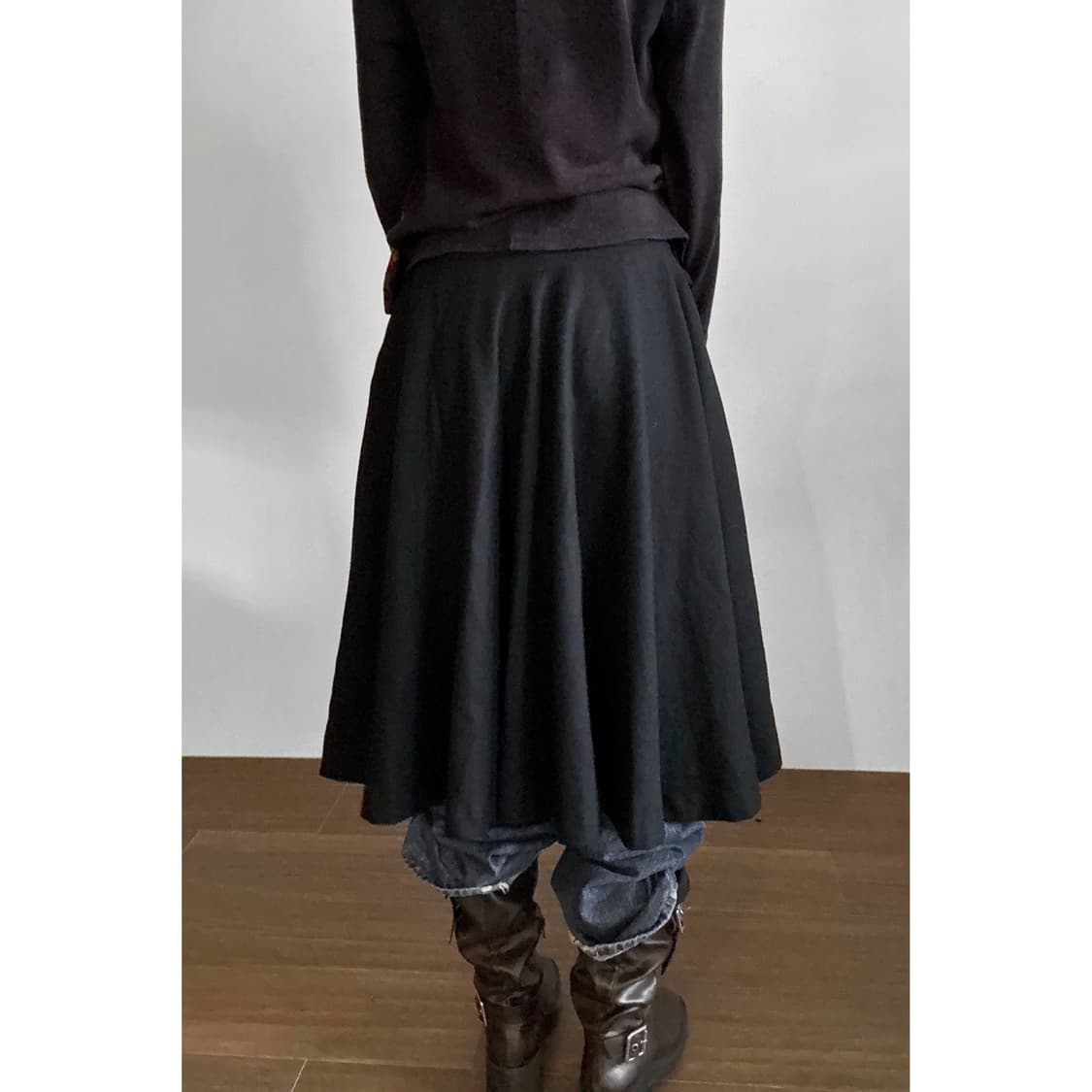 Side Button Flare Skirt 상품이미지3