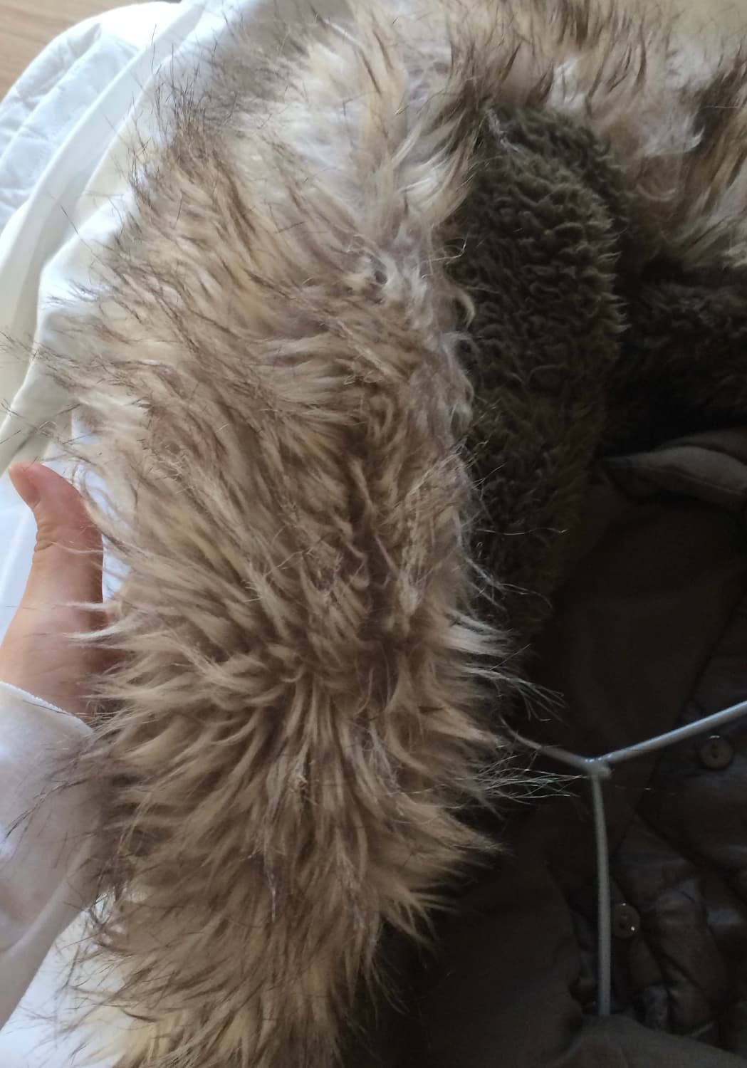 빈티지 퍼 후드 패딩 셔링 자켓 지퍼 y2k 야상 상품이미지3