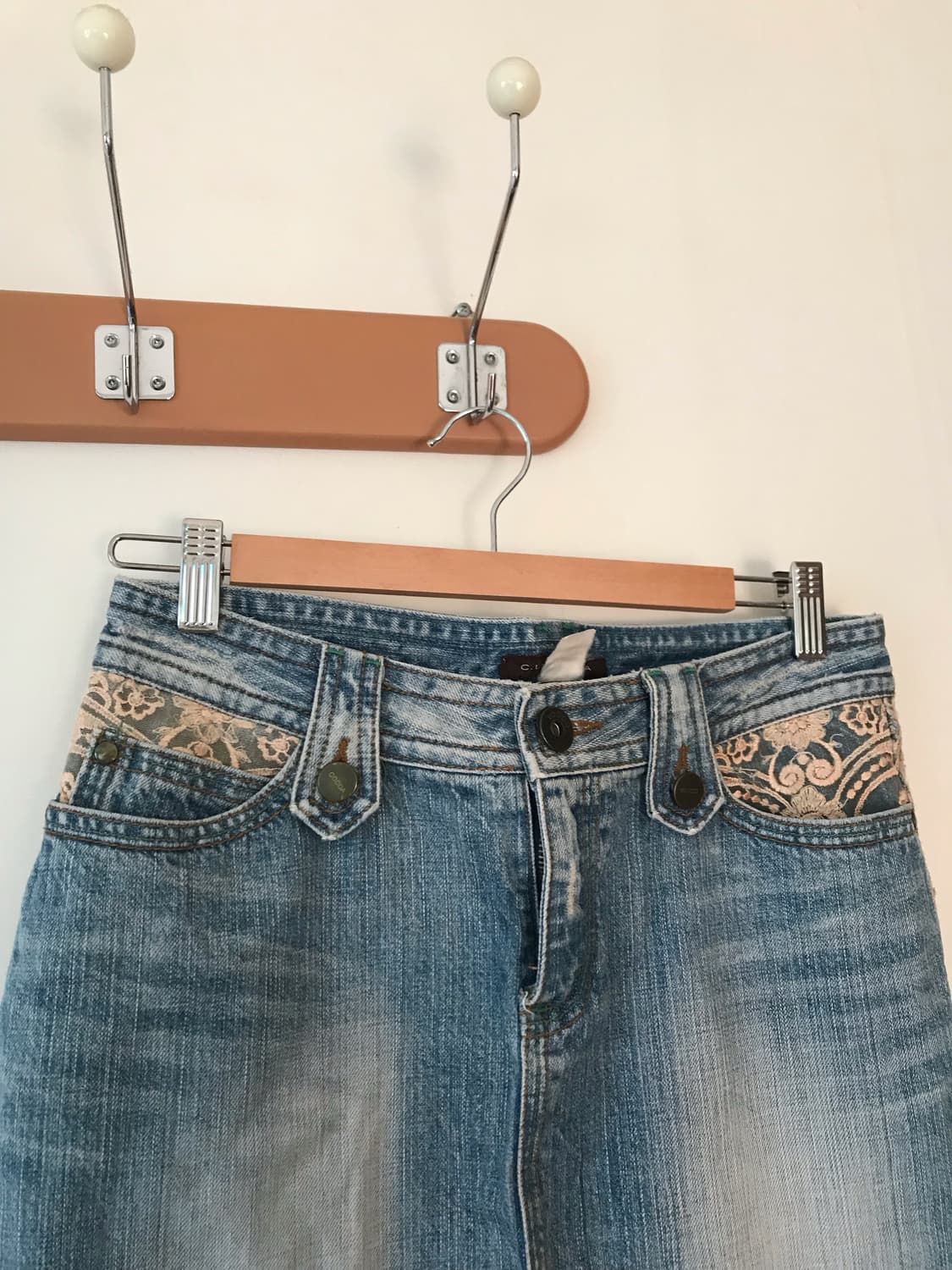 레이스 데님 미디 스커트 상품이미지7