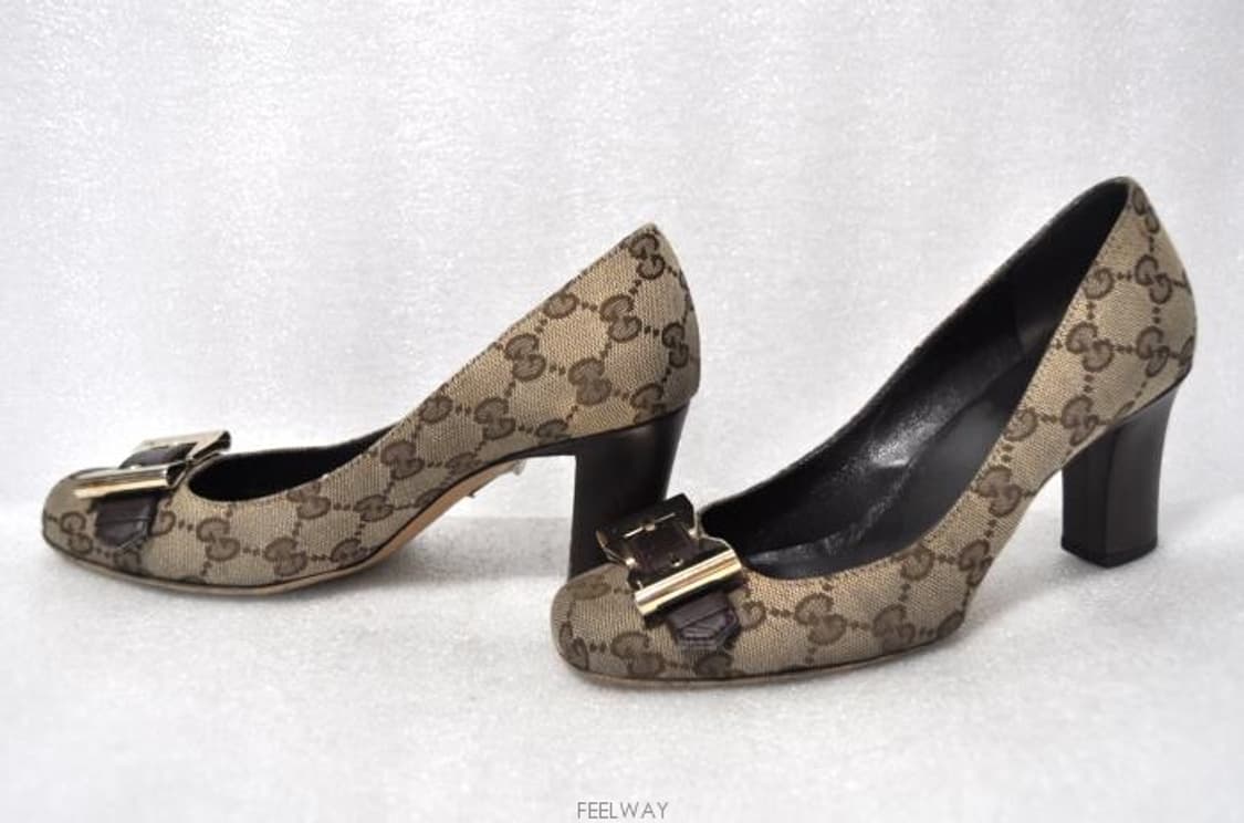 구찌/여성GG로고가쟈드구두(사이즈220)정품 상품이미지5