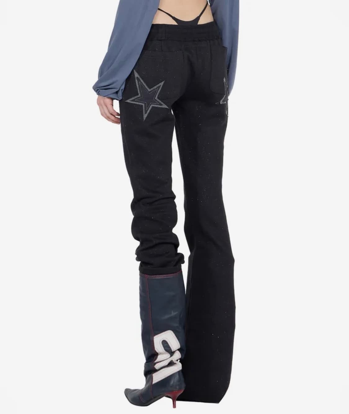 스컬프터 Glitter Boots Cut Sweatpants Black 상품이미지1