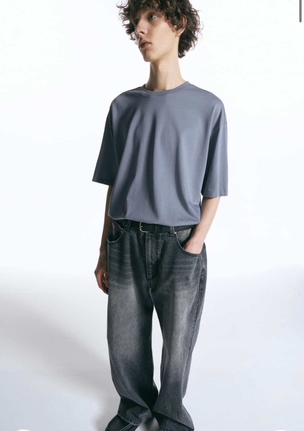 인사일런스 CALIK 로우 웨이스트 와이드 진 ASH GREY S사이즈 상품이미지3