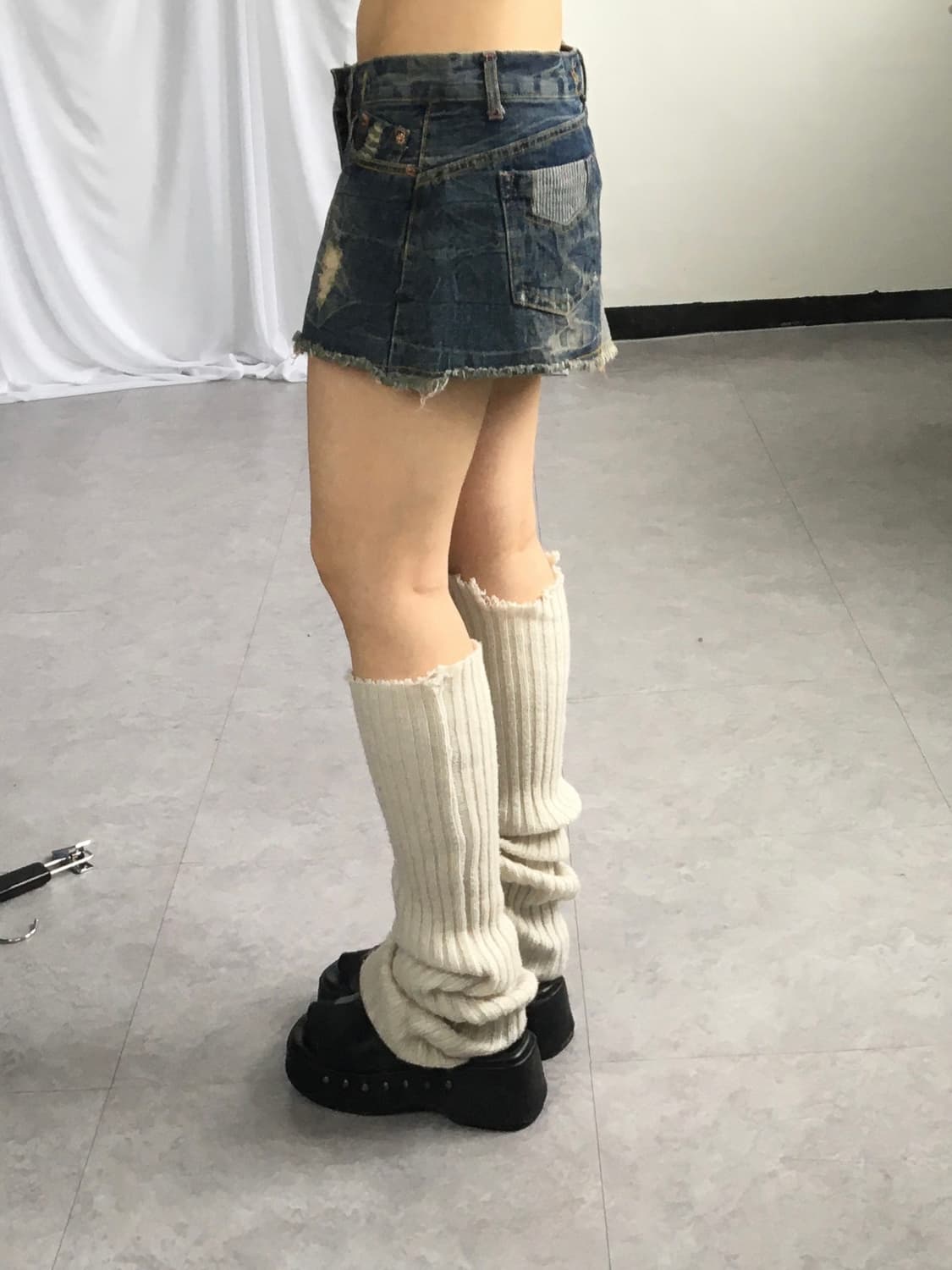 Washing denim mini skirt 상품이미지7
