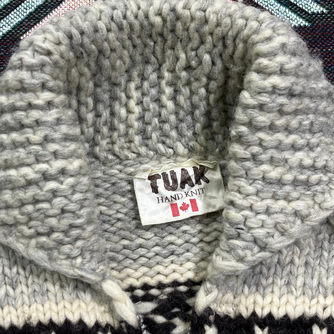 [TUAK] 빈티지 캐나다 핸드니트 코위찬 집업가디건 상품이미지6