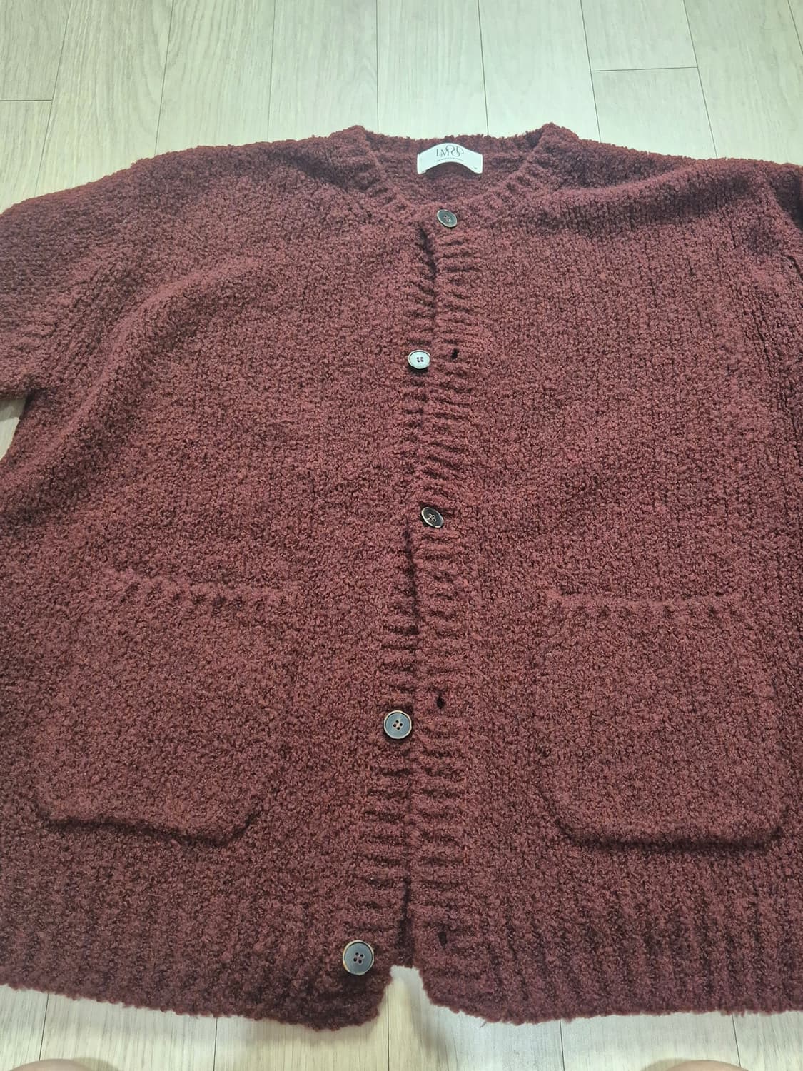 라운드넥 울부클 가디건 엘무드 상품이미지2