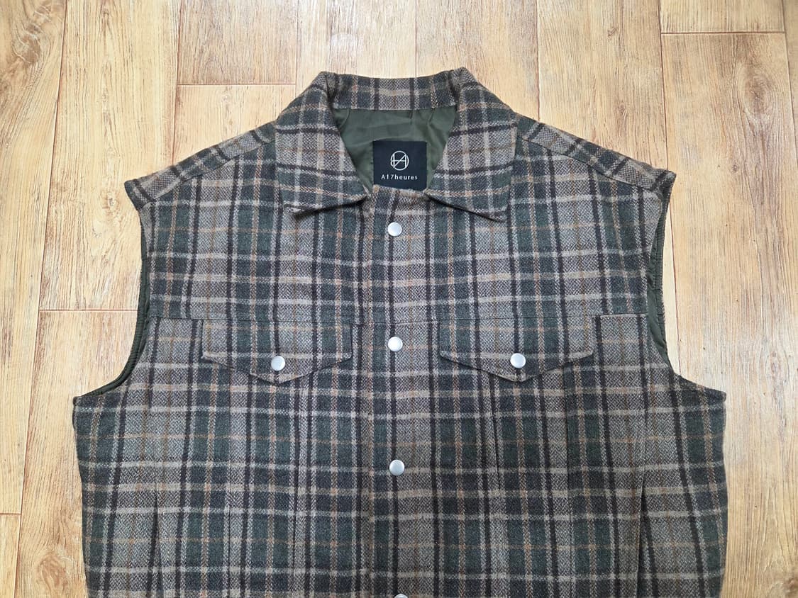 아디세떼흐(A17heures) 하엄지 루흐 체크 패딩베스트 프리사이즈 상품이미지5