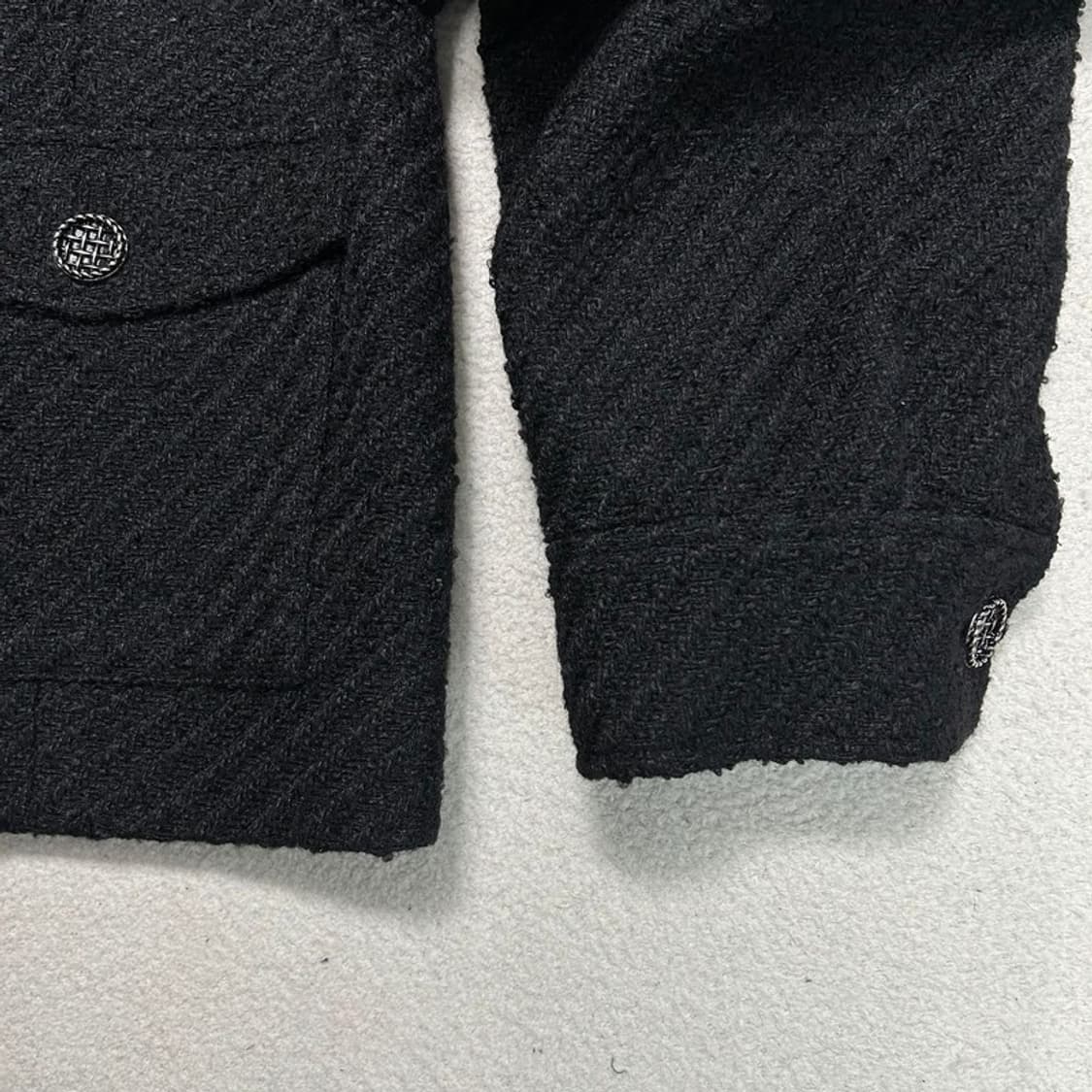 베네통 블랙 트위드 자켓 44 상품이미지2