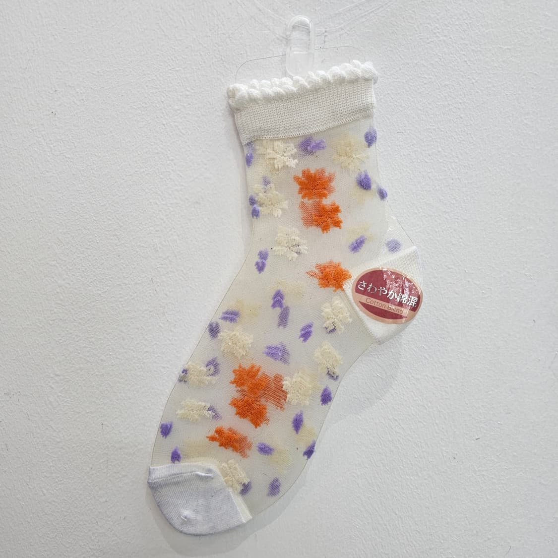 컬러 플라워 시스루 삭스  상품이미지1