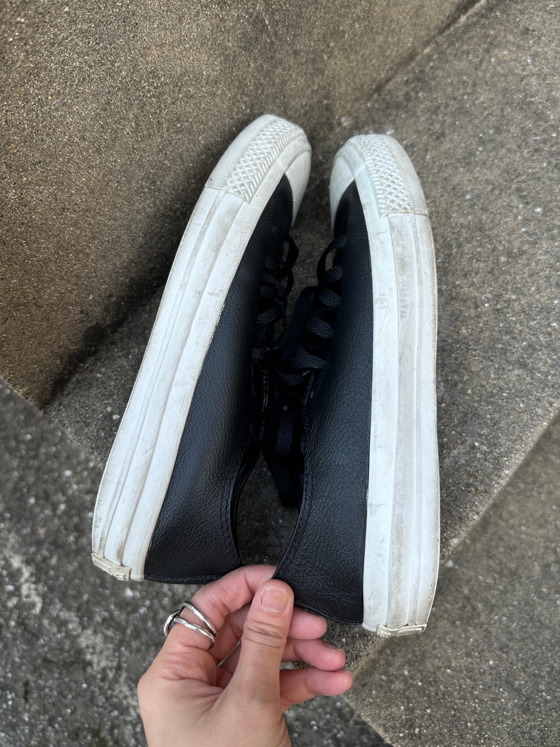 Converse all star black leather shoes 상품이미지7