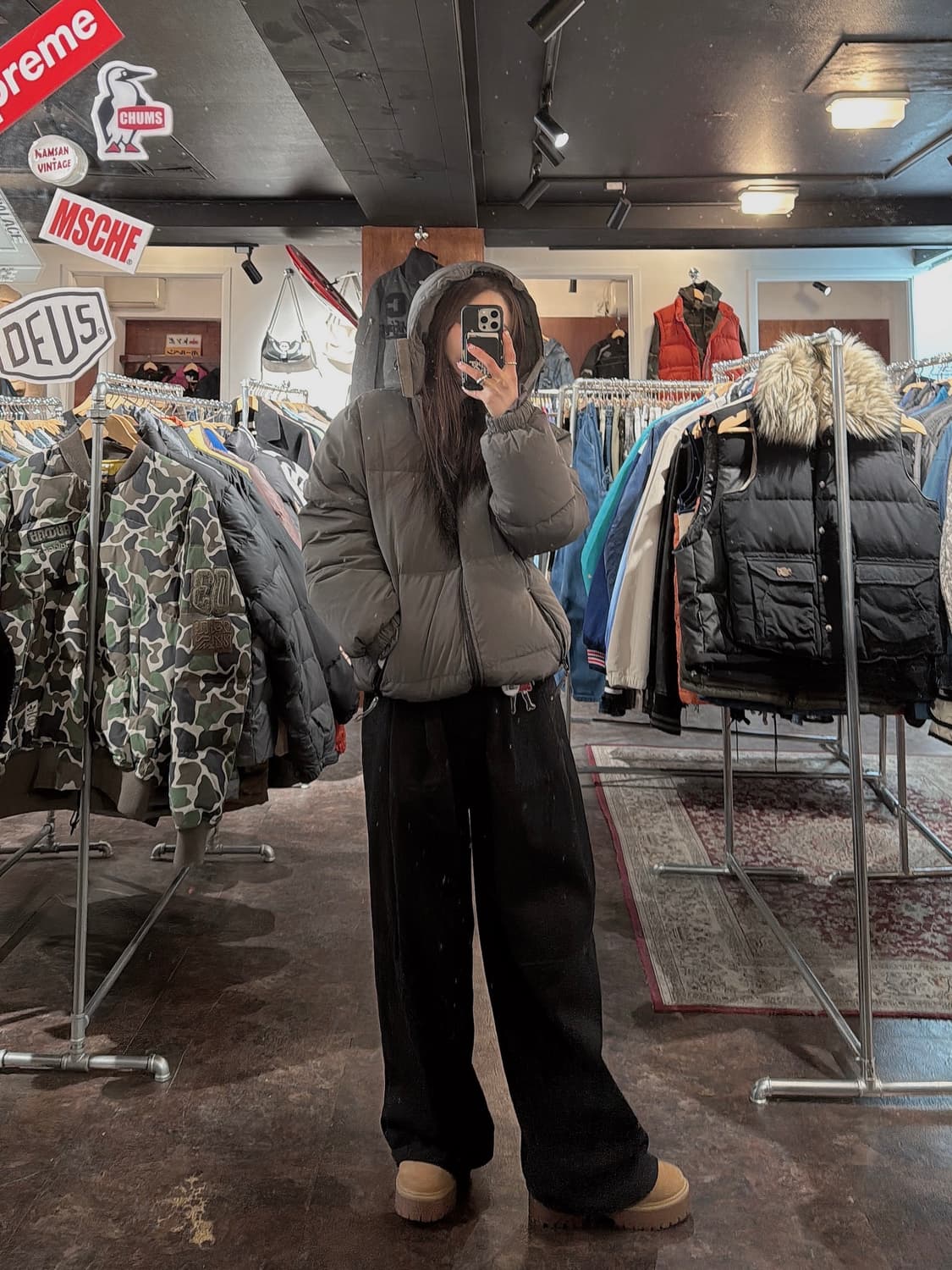 미스치프 MSCHF 푸퍼 패딩 덕다운 점퍼 그레이 M 상품이미지9